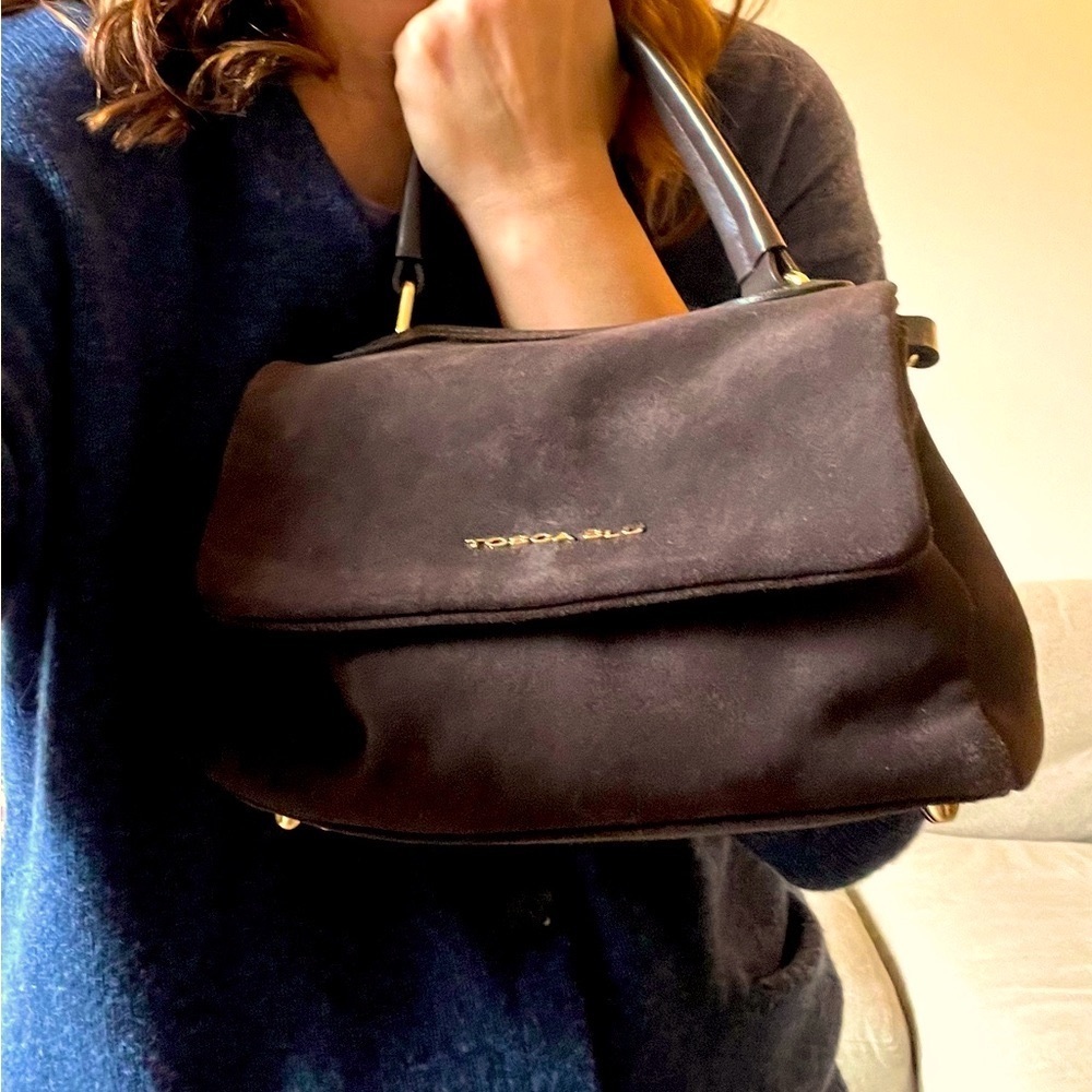 TOSCA BLU Italian Suede Mini Satchel/Shoulder Bag, like new,  rare.
